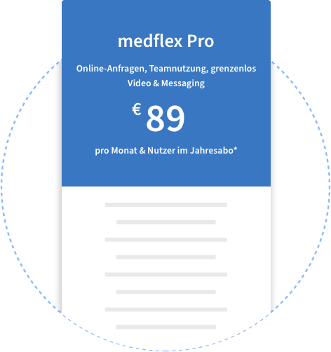 medflex Pro – nur 89€ pro Monat pro Nutzer:in