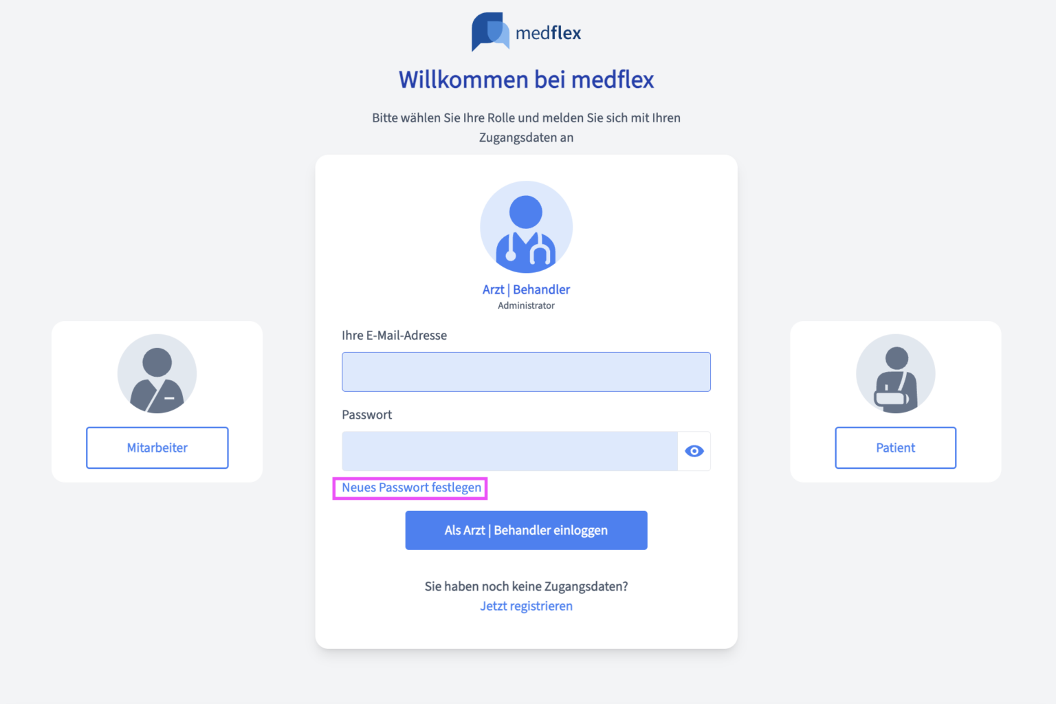 Medflex Box Bei medflex als Arzt Behandler anmelden / Login | medflex.de